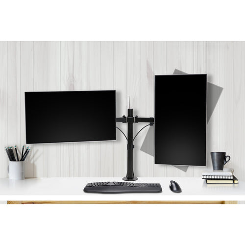 Kensington Dual Monitor Desk Mount, Up To 32" & 8Kg, Vesa 75X75, 100X100 - Black