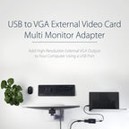 Startech USB To VGA External Video Card Multi Monitor Adapter 1920X1200 2Yr