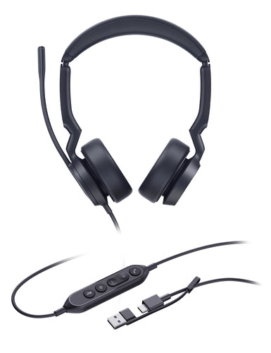 Yealink Wired (Uh44) Uc Stereoheadset,Noise Cancelling Mic, USB C Native, C To A Adapter