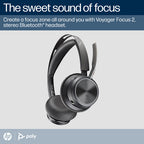 HP Poly Voyager Focus 2 Ms Bt Stereo Anc Bt700 Usb-C Dongle W/Charge Stand Inc Usb-A Adap