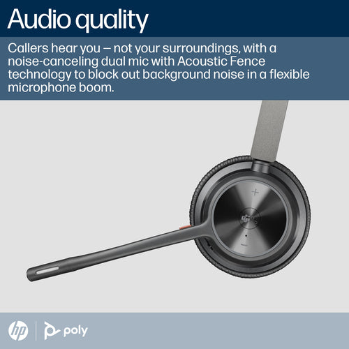 HP Poly Voyager 4320 Oth Wireless Ms Stereo Headset W/Charging Stand, Bt700 Dongle , Usb-A