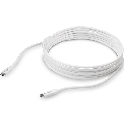 Startech 4M Usb-C 2.0 Cable, 5A Pd, TB 3 Compatible, White, 2Yr