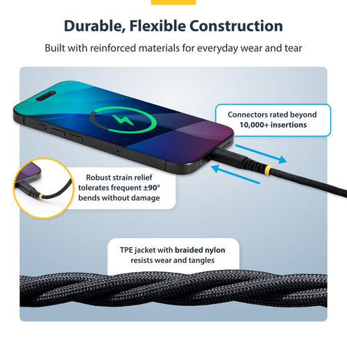 Startech 15Cm (6In) Usb-C Charging Cable, USB C Cable, 60W 3A Pd, Ltw