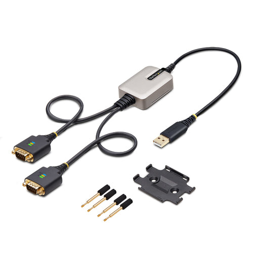 Startech 2Ft (60Cm) 2-Port USB To Serial Adapter Cable, Interchangeable Db9 Screws/Nuts, C