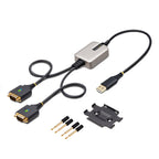 Startech 2Ft (60Cm) 2-Port USB To Serial Adapter Cable, Interchangeable Db9 Screws/Nuts, C