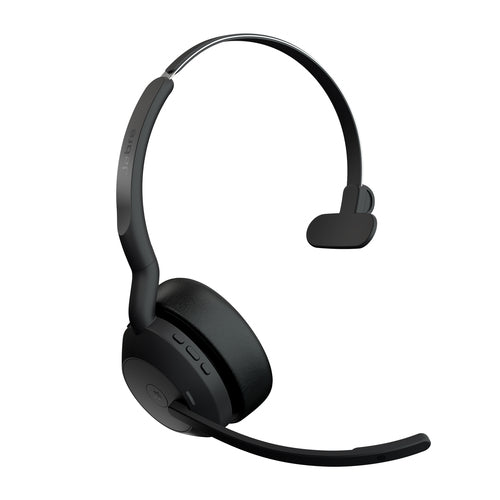 Jabra Wireless Evolve2 55 Ms Mono Bluetooth Anc Headset W/Charging Stand+Link390A, Usb-A