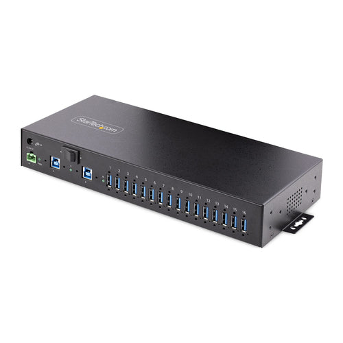Startech 16 Port Industrial USB 3.0 Hub/Switch 5Gbps, Metal, Mountable 2Yr