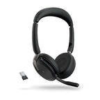 Jabra Wireless Evolve2 65 Flex Ms Stereo Bt Headset W/Charging Stand + Link390A, Usb-A