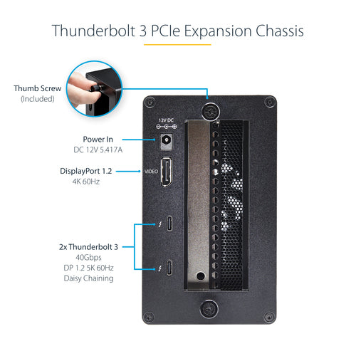Startech T/Bolt 3 Pcie Expansion Chassis W/ Displayport - Pcie X16 2Yr