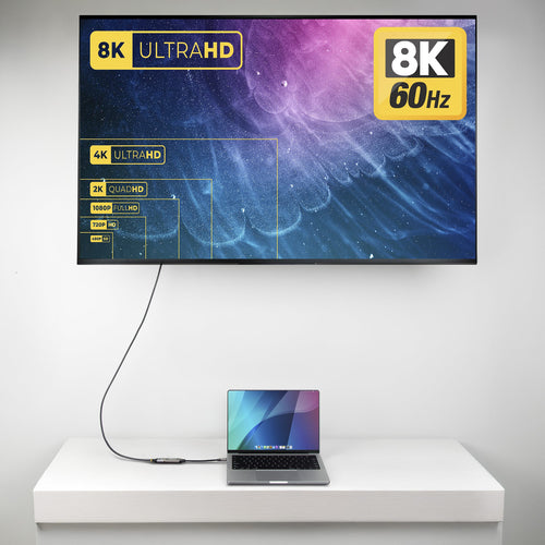 Startech Usb-C To HDMI Adapter, 8K 60Hz / 4K 120Hz, USB C To HDMI 2.1, 3 Yr