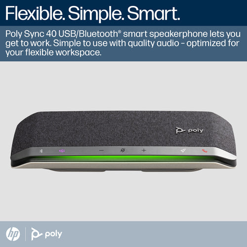 HP Poly Sync 40+ Ms Smart Speakerphone,Bluetooth + Usb-A + Usb-C + Usb-A Bt600 Dongle (Ms)