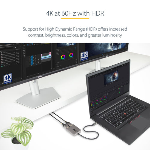 Startech 2 Port Usb-C Mst Hub, Dp Multi-Monitor Adapter, 2X 4K 60Hz 3 Yr
