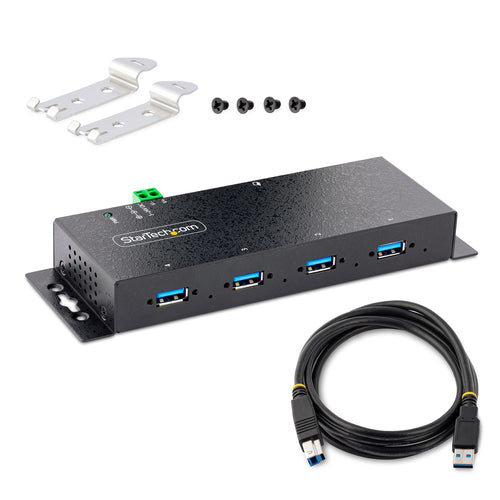 Startech 4 Port Industrial USB 3.0 5Gbps Hub Mountable Rugged Usb-A Hub 2Yr