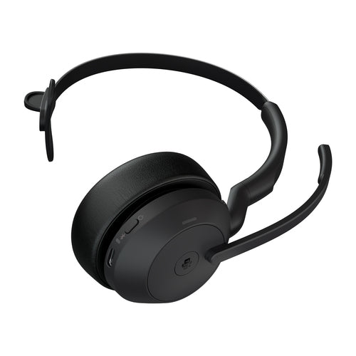 Jabra Wireless Evolve2 55 Ms Mono Bluetooth Anc Headset W/Charging Stand+Link390A, Usb-A