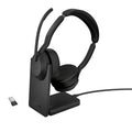 Jabra Wireless Evolve2 55 Uc Stereo Bluetooth Anc Headset W/Charging Stand+Link390A,Usb-A