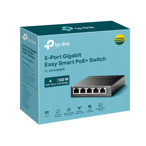 Tp-Link 5-Port Easy Smart Gigabit Switch, Poe+(4), 120W, Metal Case, 5Yr