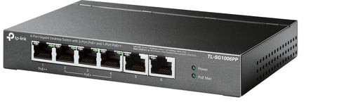 Tp-Link 6-Port Unmanaged Gigabit Switch, Poe+(3), Poe++(1), 64W, Metal Case, 5Yr