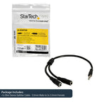 Startech 3.5Mm Stereo Splitter Cable, 3-Position To 2X 3-Position, M/F, Ltw