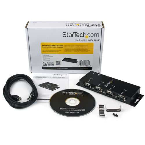Startech 4 Port USB To Serial Rs232 Adapter Hub Wall Mountable 2Yr