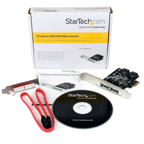 Startech 2 Port Esata Pcie Card, 6Gb/S, Std Profile, 2Yr