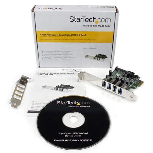 Startech 4 Port Pcie USB 3.0 Card, Sata Power Required, Uasp, 2Yr