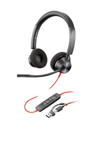 HP Poly Blackwire 3320, Uc, Stereo Usb-C Corded Headset, Including Usb-A Adaptor