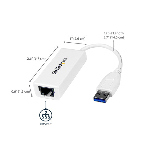 Startech USB 3.0 To Gbe Adapter, White, 2Yr