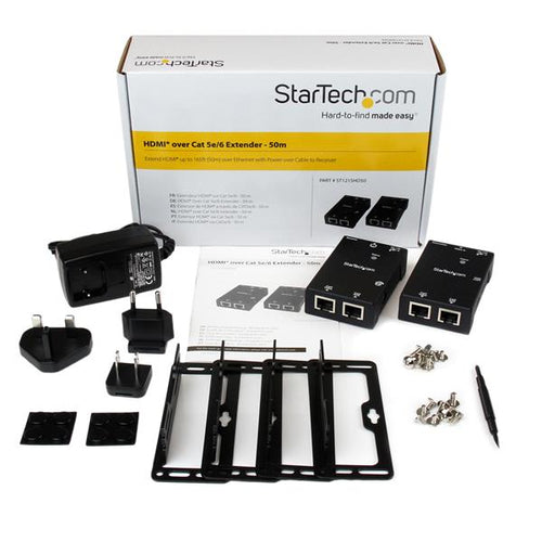 Startech HDMI Over Dual LAN Extender, Up To 50M Over Cat5E/ 6, Pwr, 2Yr