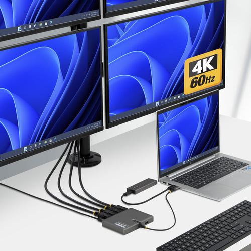 Startech Usb-C Quad-Monitor Workstation Adapter 4K 60Hz Displayport, 3 Yr