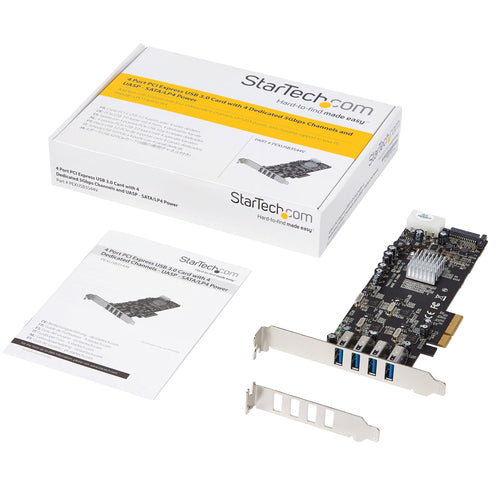 Startech 4 Port USB 3.0 Pcie Card W/ 4 Dedicated Channels - Uasp 2Yr