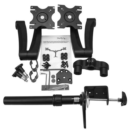 Startech Dual Monitor Desk Mount, Up To 24", Articulating, H/Adj, Vesa, 5Yr
