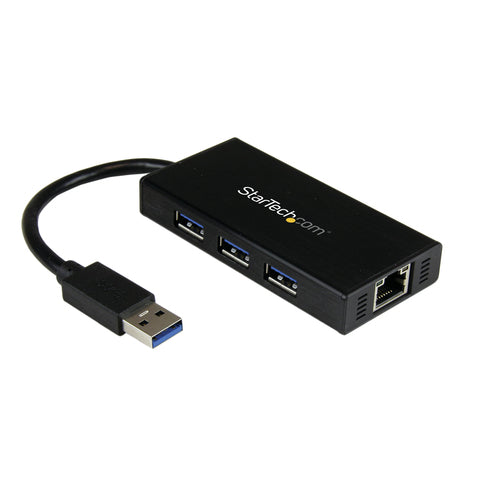 Startech 3 Port USB 3.0 Hub, W/ Gbe, Portable 2Yr