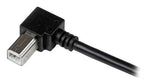 Startech 1M Usb2.0 A To Usb2.0 B Cable, M/M, Right Angle, Ltw