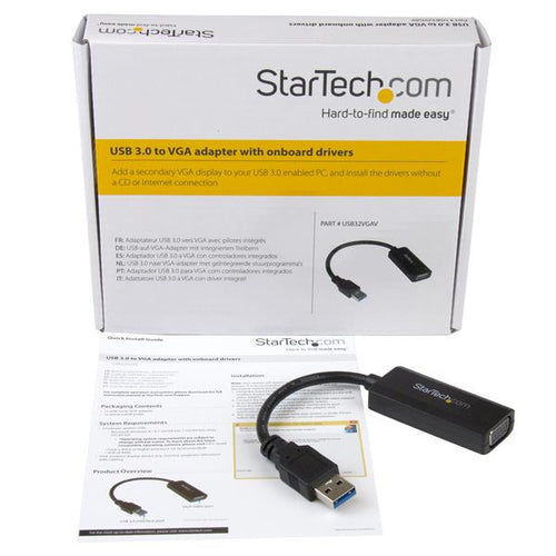 Startech USB To VGA External Graphics Card W On-Board Driver Install 2Yr