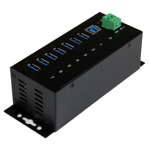Startech 7 Port USB 3.0 Hub, Industrial, Metal, Esd & Surge Protection, Mount, 2Yr