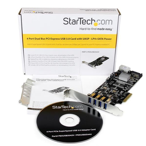 Startech 4Port Pcie USB 3.0 Adapter Card - 1 Int & 3 Ext
