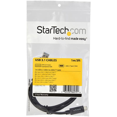 Startech 1M Superspeed USB 3.1 10 Gbps A To C Cable - M/M