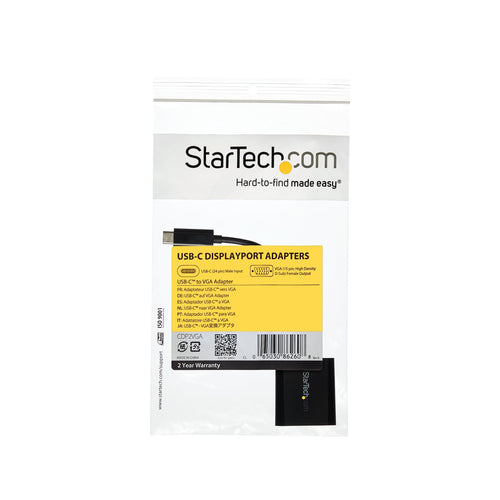 Startech Usb-C (T/Bolt3) To VGA Adapter, 3Yr