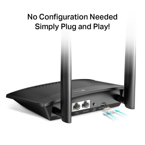 Tp-Link 300Mbps Wireless N 4G Lte Router, Sim Slot, Lan(1), Wan(1), 3Yr