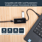 Startech Usb-C To Gbe Adapter, USB 3.0(1), Tb3 Compatible, Black, 2Yr