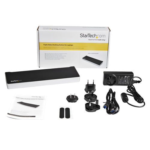 Startech USB 3.0 4K Dock, Triple Display, Dp(2), Hdmi, Usb(5), Rj45, Lock, 3Yr