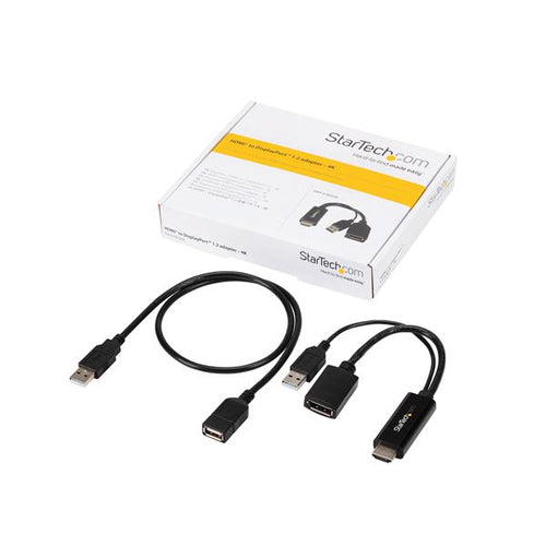 Startech HDMI To Dp Adapter, 4K, USB Power, 2Yr