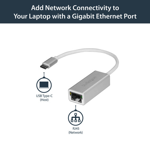Startech Usb-C To Gbe Adapter USB 3.0 Network Nic Aluminum 2Yr