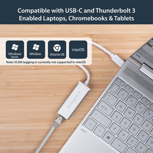 Startech Usb-C To Gbe Adapter USB 3.0 Network Nic Aluminum 2Yr