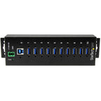 Startech 10 Port USB 3.0 Hub, Industrial, Metal, Esd & Surge Protection, Mount, 2Yr