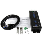 Startech 10 Port USB 3.0 Hub, Industrial, Metal, Esd & Surge Protection, Mount, 2Yr