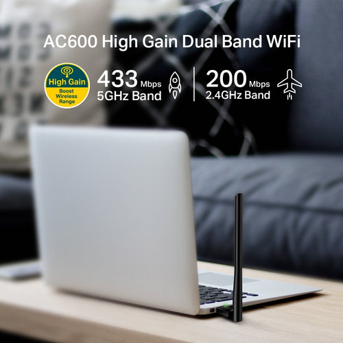 Tp-Link Archer Ac600 Wi-Fi Dual-Band USB Adapter, High Gain, 3Yr