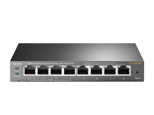Tp-Link 8-Port Easy Smart Gigabit Switch, Poe+(4), 64W, Metal Case, 5Yr