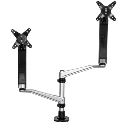 Startech Dual Monitor Desk Mount <30", <24" (Stacked), <9Kg, Full Motion, Silver, Vesa, 10