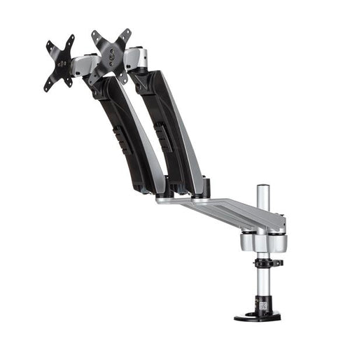 Startech Dual Monitor Desk Mount <30", <24" (Stacked), <9Kg, Full Motion, Silver, Vesa, 10
